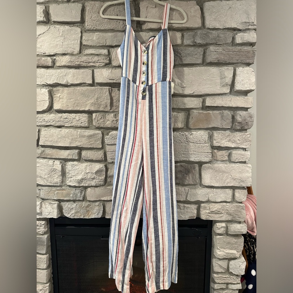 Linen Striped Jumpsuit